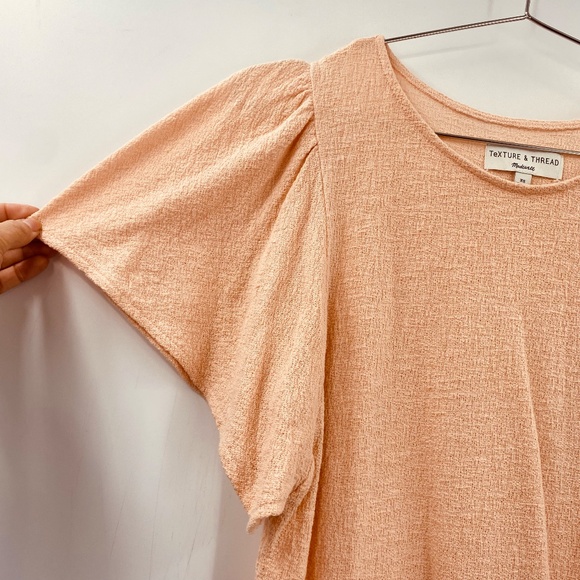 Madewell Texture & Thread Flutter Short Sleeve Top Peachy Size XS - Picture 2 of 6